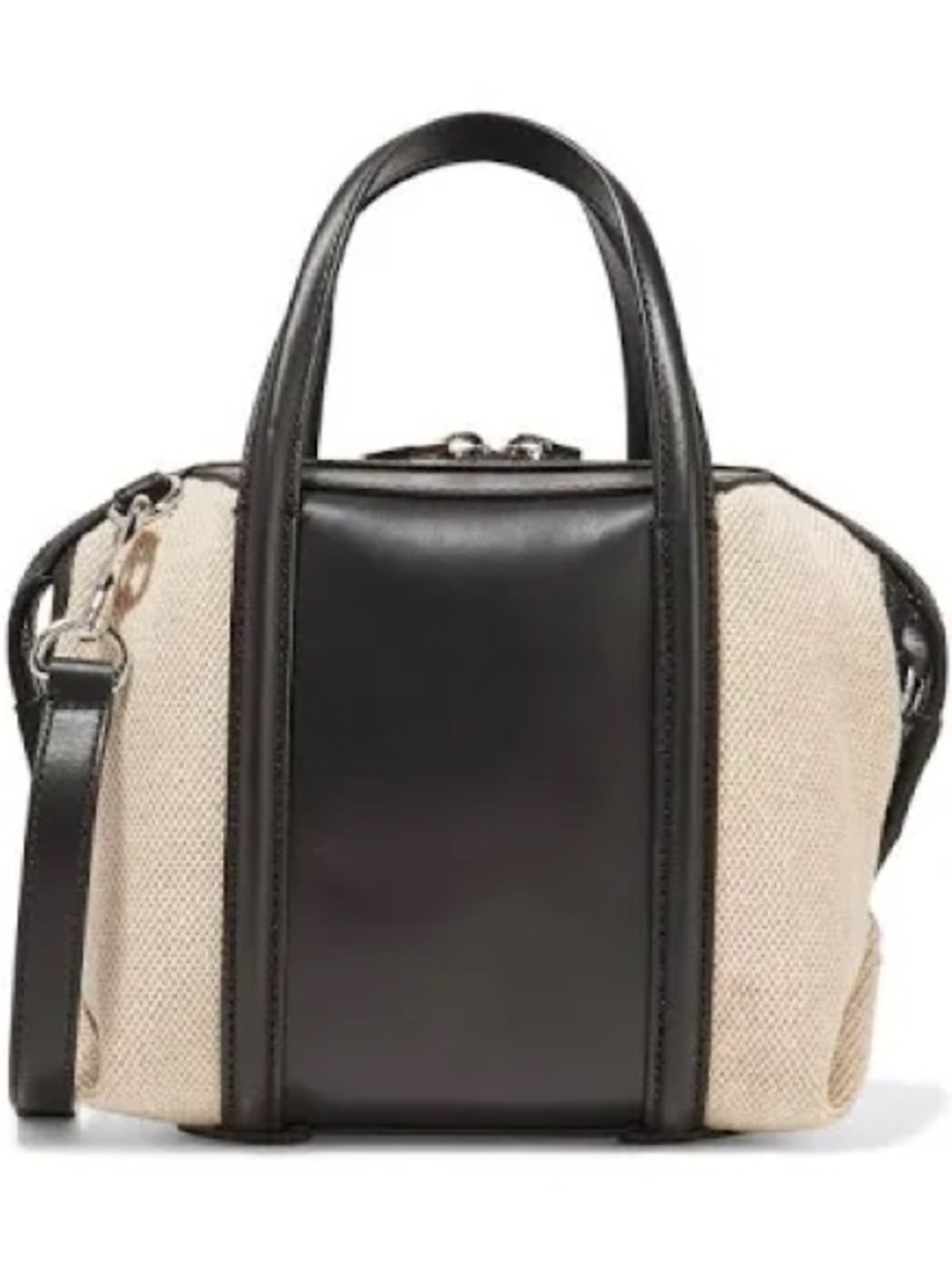 Alexander Wang Small Emile Satchel - Black and Creamee Canvas